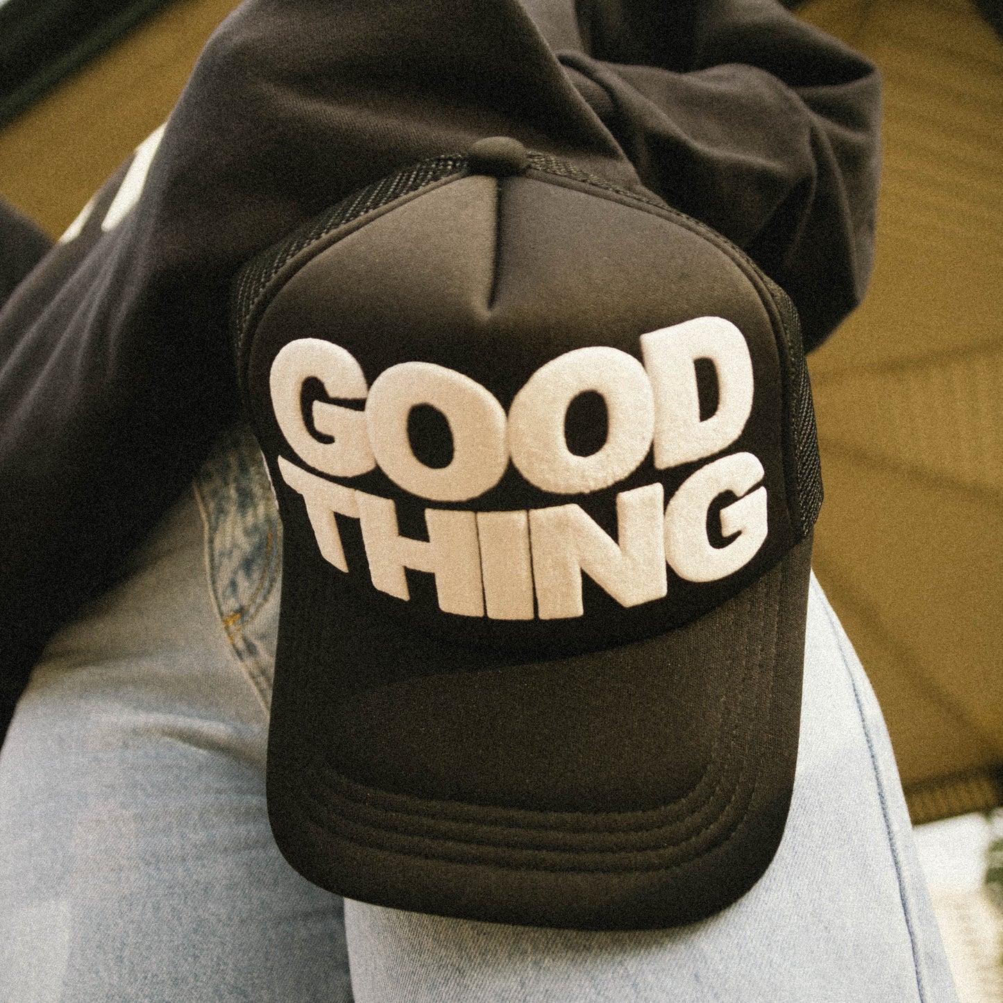 Good Thing Hat Black and White