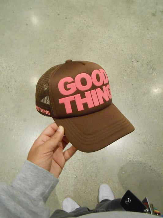 Good Thing Hat Brown and Pink